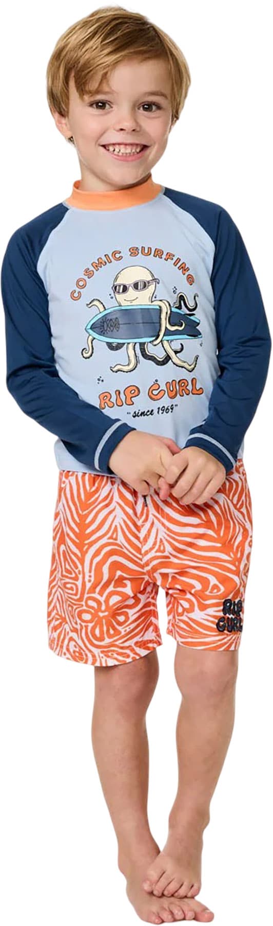 Product gallery image number 4 for product Maillot de surf à manches longues UPF Cosmic Surfing - Garçon