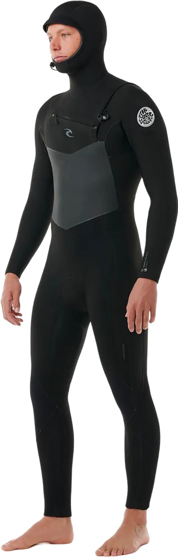 Product gallery image number 3 for product Dawn Patrol 5/4 Chest Zip Hooded Wetsuit - Men's