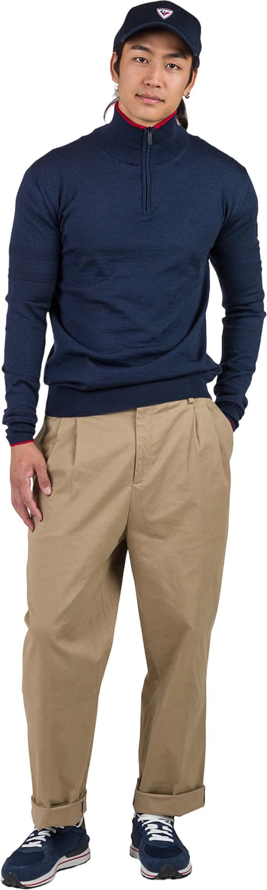 Product gallery image number 7 for product Stripe Half-Zip Knit Sweater - Men's