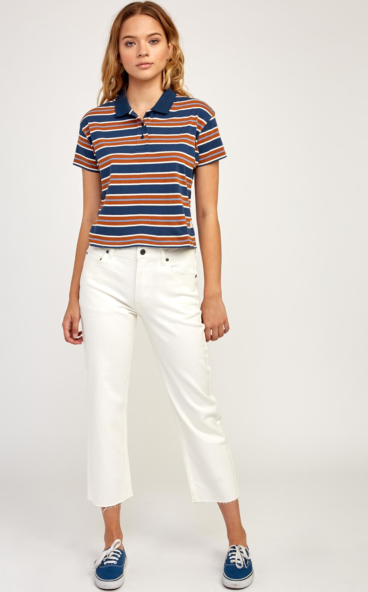 Product gallery image number 2 for product Polar Striped Knit Polo Shirt - Women's