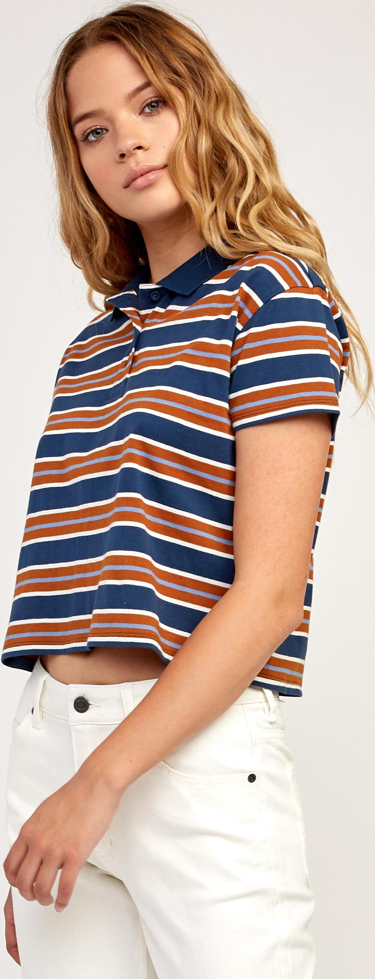 Product gallery image number 5 for product Polar Striped Knit Polo Shirt - Women's