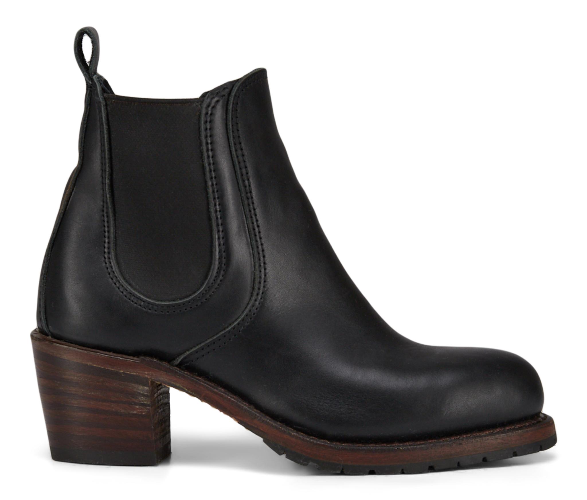Product gallery image number 1 for product Harriet Black Boundary Leather Heeled Boots - Women's