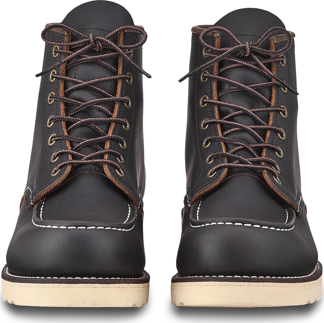 Product gallery image number 3 for product 6" Classic Moc Toe Black Prairie Shoes - Men's