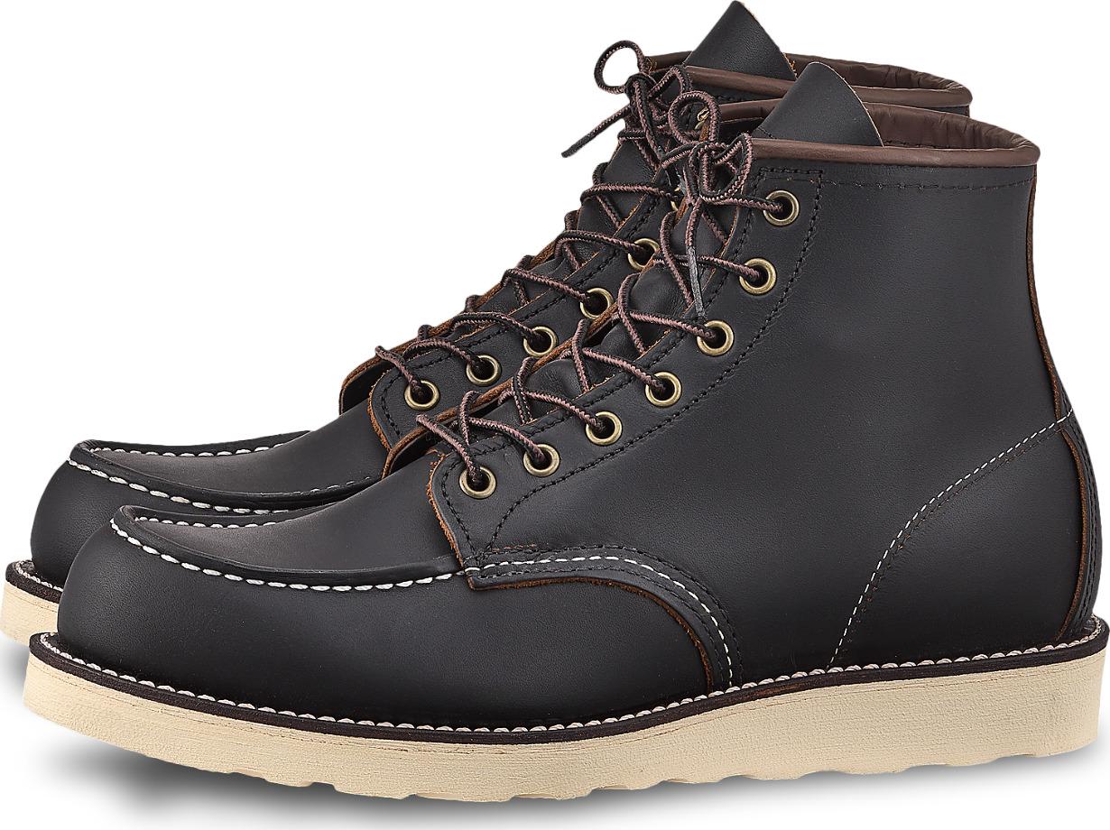 Product gallery image number 5 for product 6" Classic Moc Toe Black Prairie Shoes - Men's