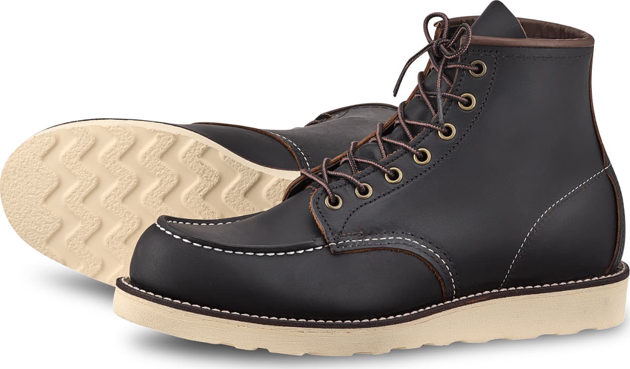 Product gallery image number 1 for product 6" Classic Moc Toe Black Prairie Shoes - Men's