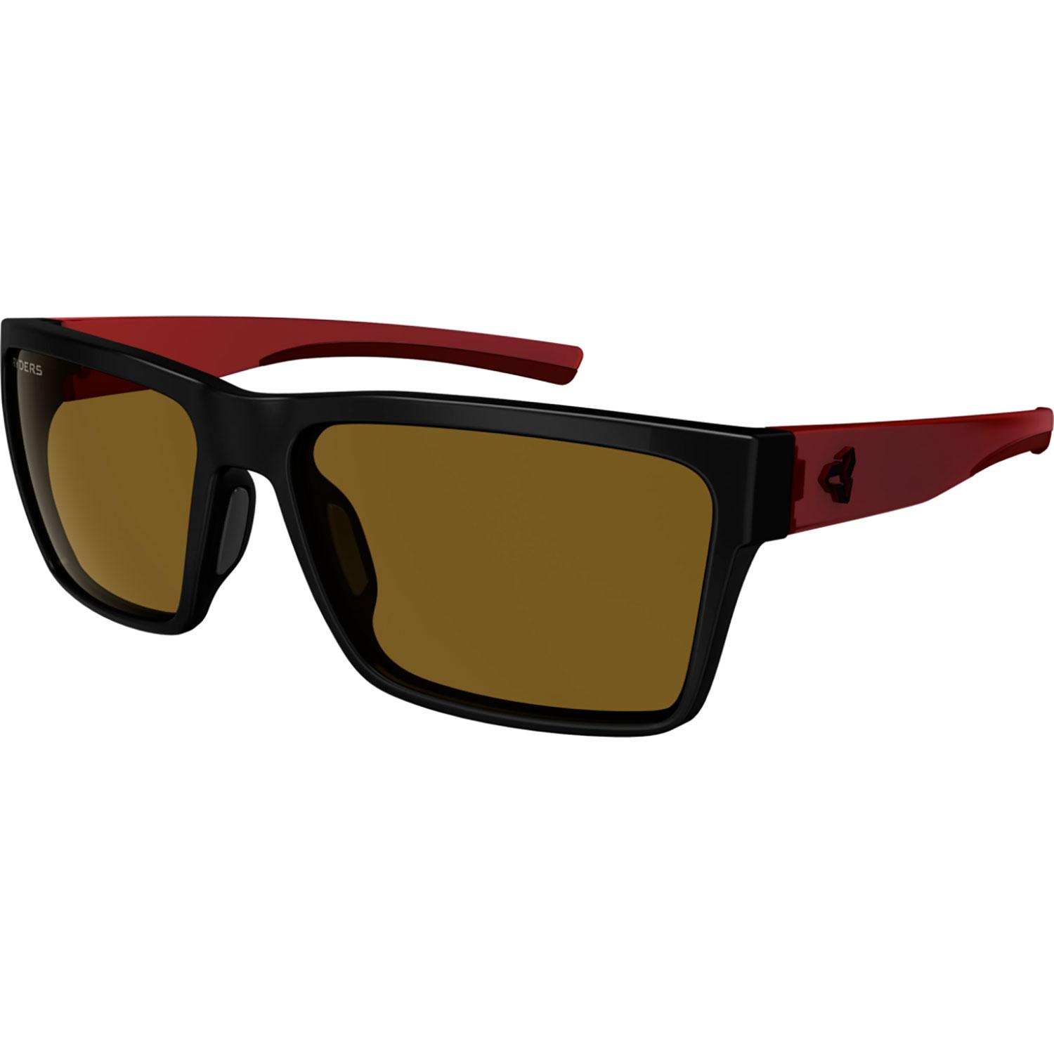Product gallery image number 1 for product Nelson Poly Black- Dark Red - Brown Lens Sunglasses