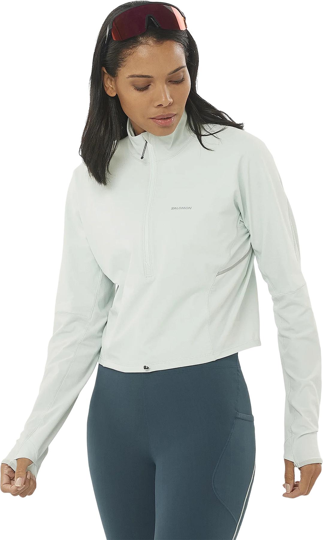 Product gallery image number 2 for product Sense Aero Hybrid Cropped Half Zip Midlayer Pullover - Women's