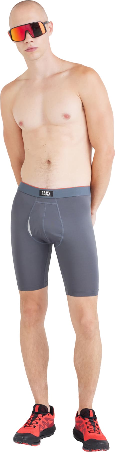 Product gallery image number 3 for product Multi-Sport Mesh Performance Long Boxer Brief with Fly 8" - Men's