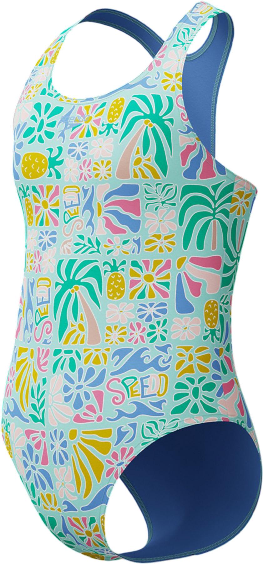 Product image for Maillot de bain une pièce imprimé à dos nageur - Fille