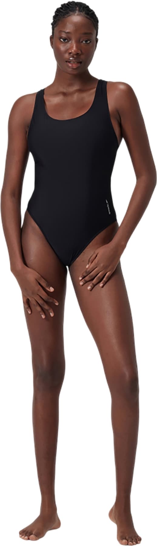 Numéro de l'image de la galerie de produits 3 pour le produit Maillot de bain uni à encolure haute échancrée - Femme