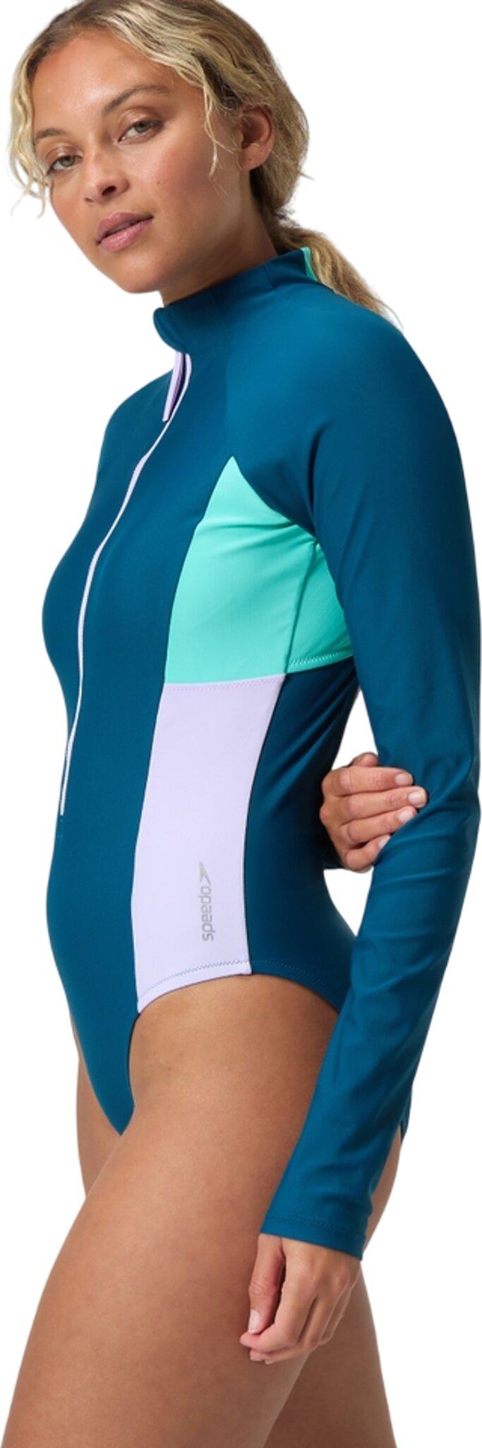 Numéro de l'image de la galerie de produits 6 pour le produit Maillot de bain zippé à manches longues couleurs contrastantes - Femme