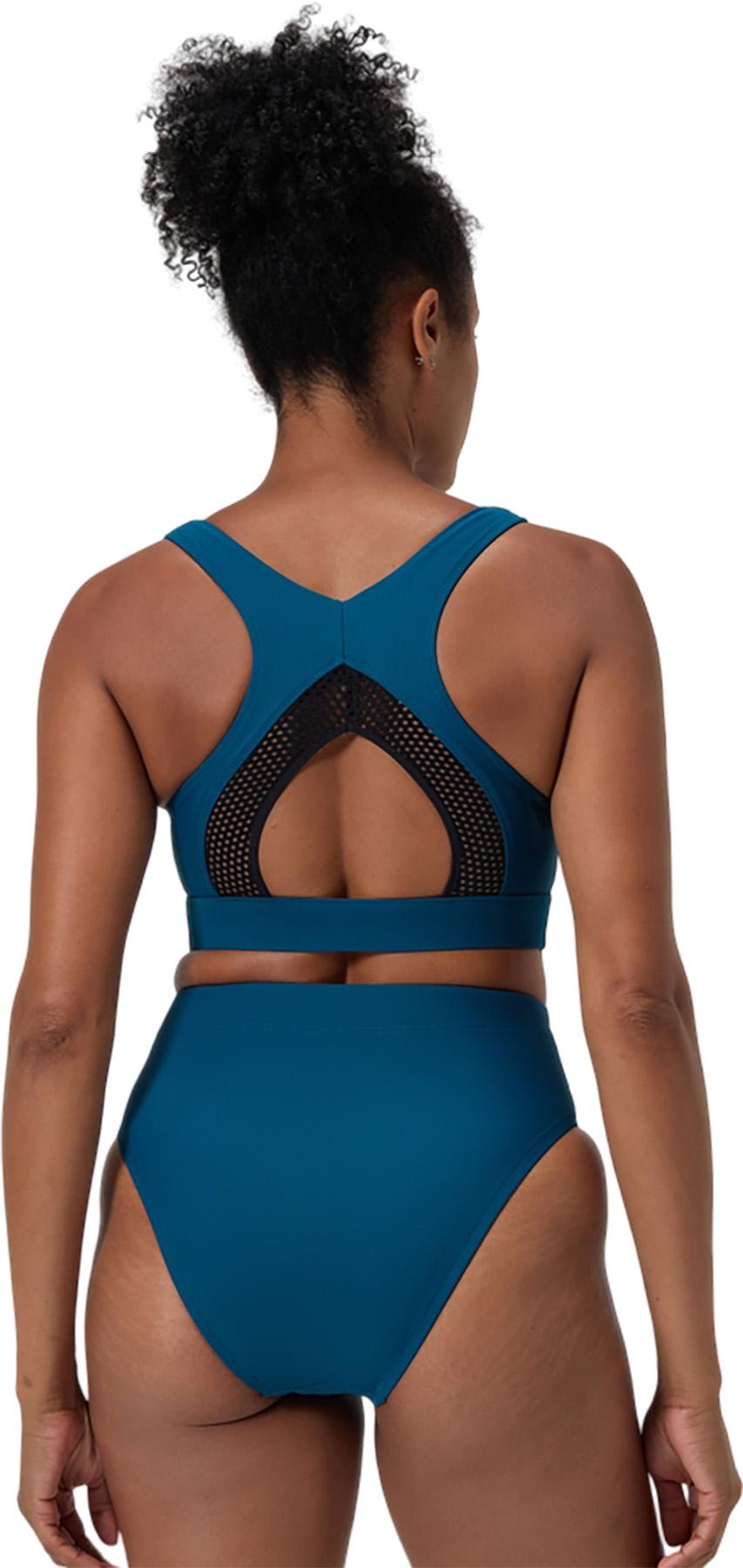 Product gallery image number 8 for product Solid Highneck Mesh Bikini Top - Women's