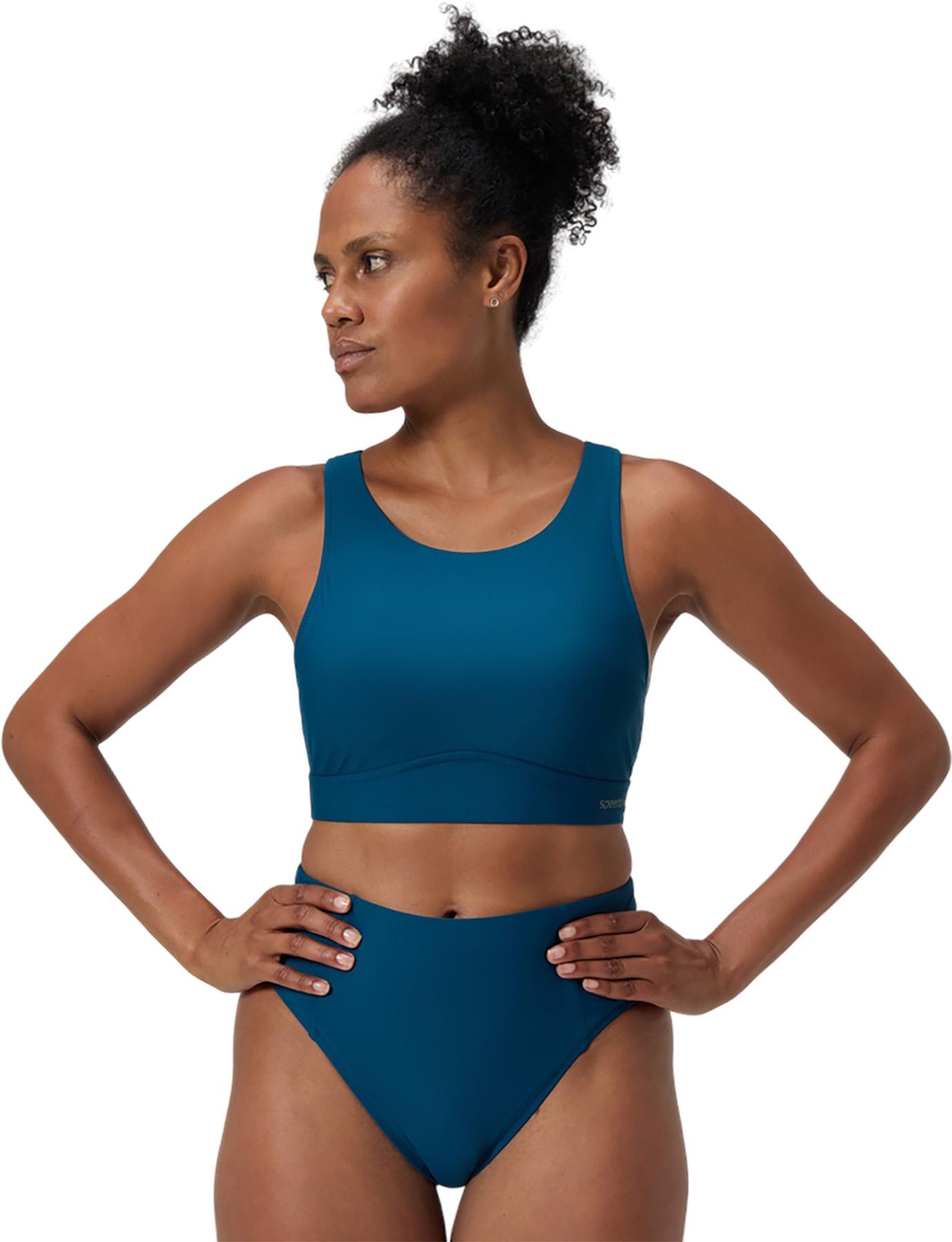 Product image for Solid Highneck Mesh Bikini Top - Women's
