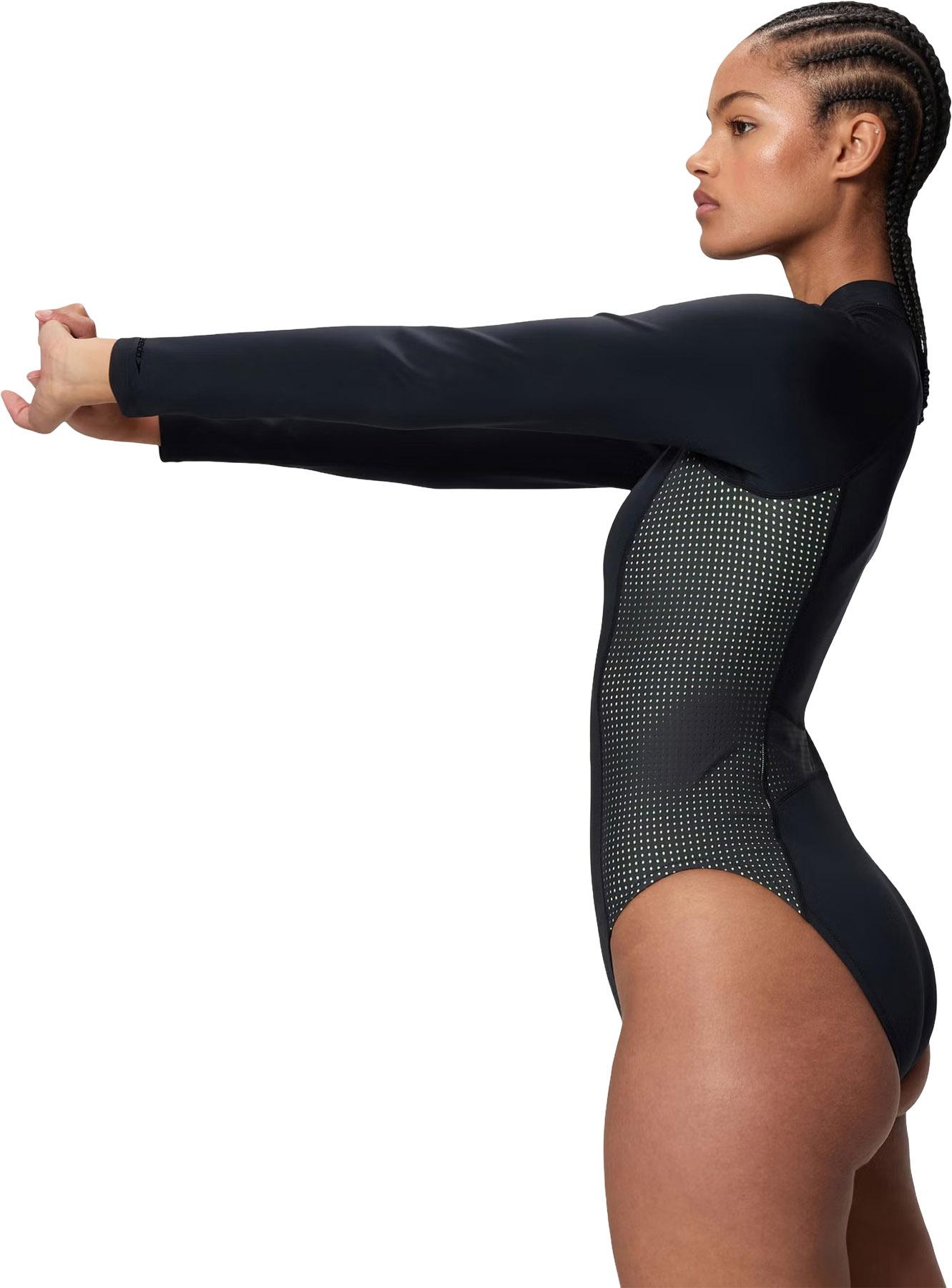 Product gallery image number 3 for product Scuba Flex Long Sleeve Zip One Piece Swimsuit - Women's