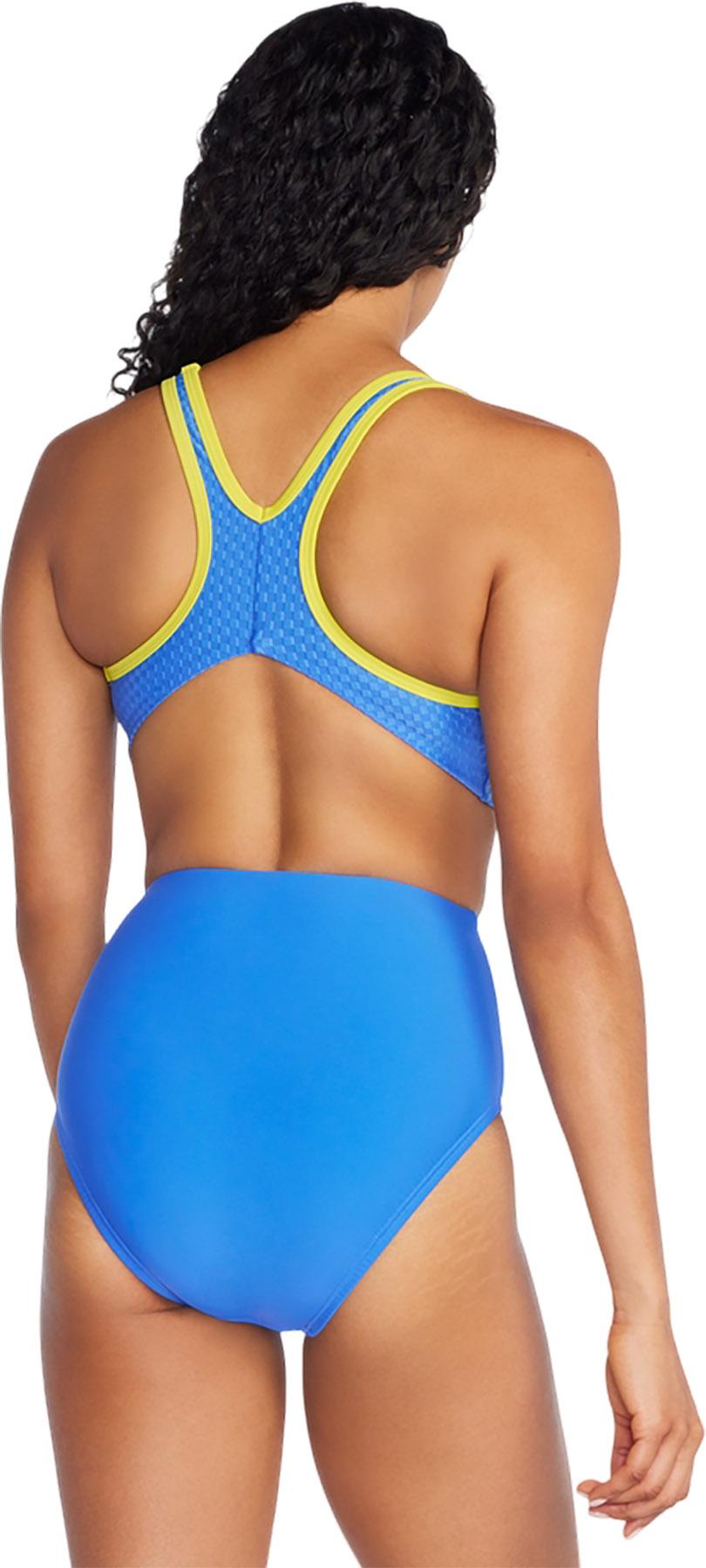 Numéro de l'image de la galerie de produits 3 pour le produit Maillot de bain une pièce en jacquard avec empiècements contrastants et découpe latérale - Femme