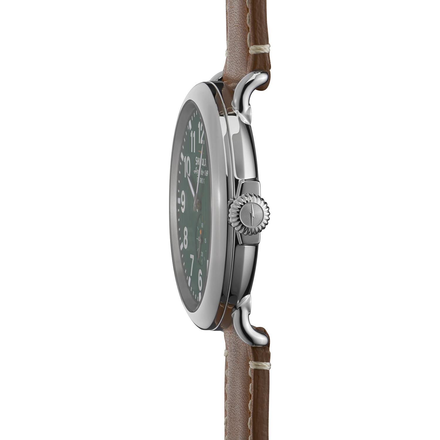 Product gallery image number 6 for product The Runwell 47mm - Tan Leather Strap + Green Dial Watch - Men's