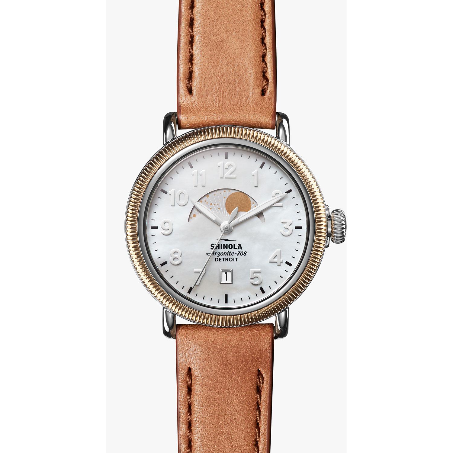 Product gallery image number 1 for product The Runwell Coin Edge Moon Phase 38mm Watch