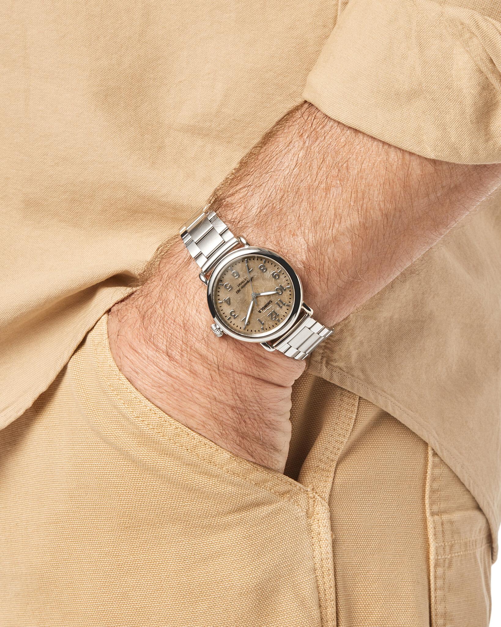 Product gallery image number 6 for product Runwell 3H 41mm Silver Bracelet Petosky Watch - Unisex