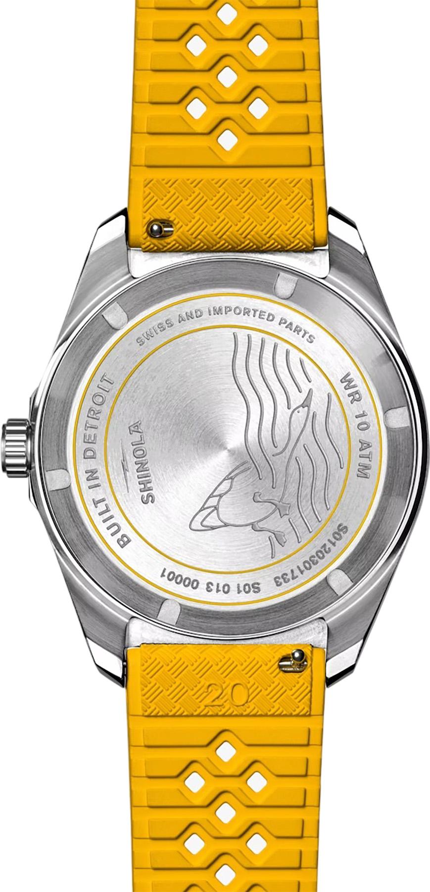 Product gallery image number 5 for product Duck 3HD 40mm Canary Rubber Strap Watch - Unisex