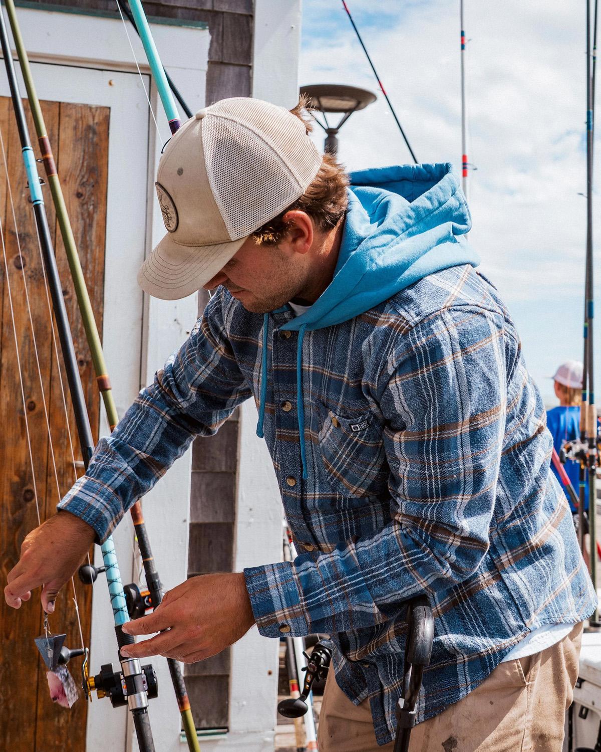 Product gallery image number 3 for product Whitewash Hooded Flannel Shirt - Men's