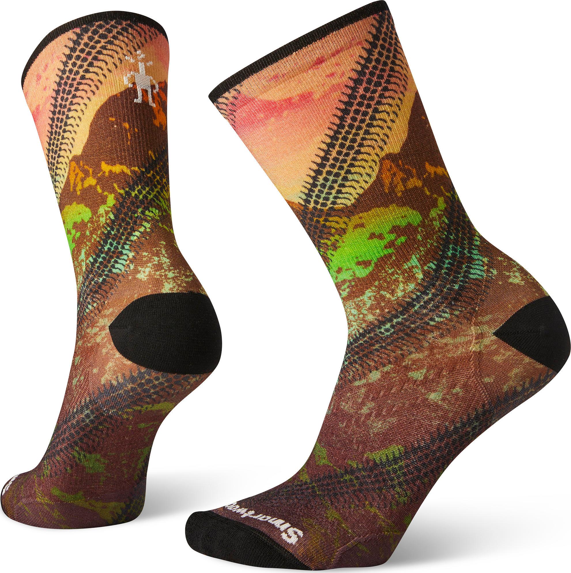 Product gallery image number 1 for product PhD Cycle Ultra Light Mountain Print Crew Socks - Women's