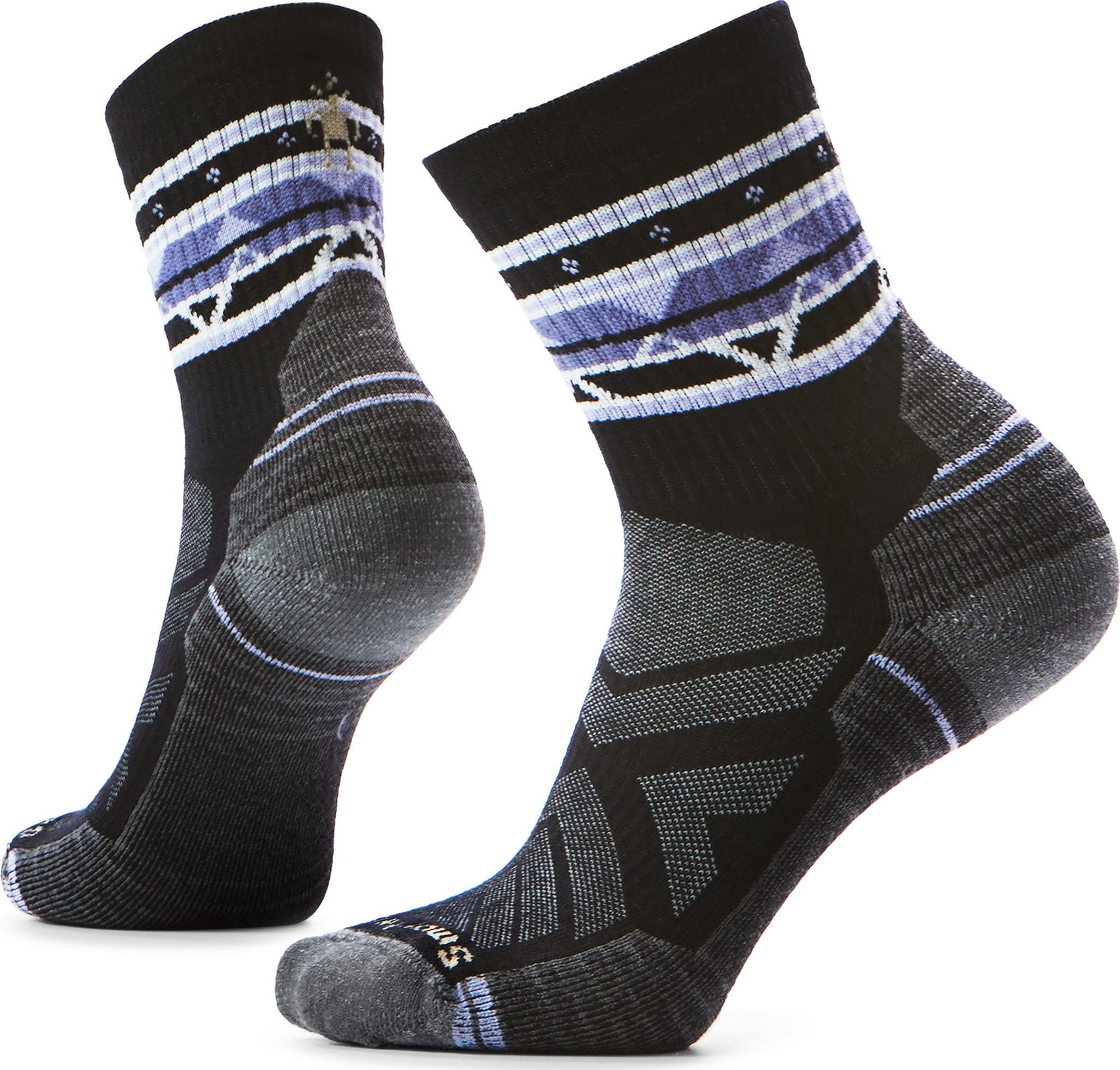 Image de produit pour Chaussettes de randonnée mi-mollet à matelassage léger et motif ethnique - Femme