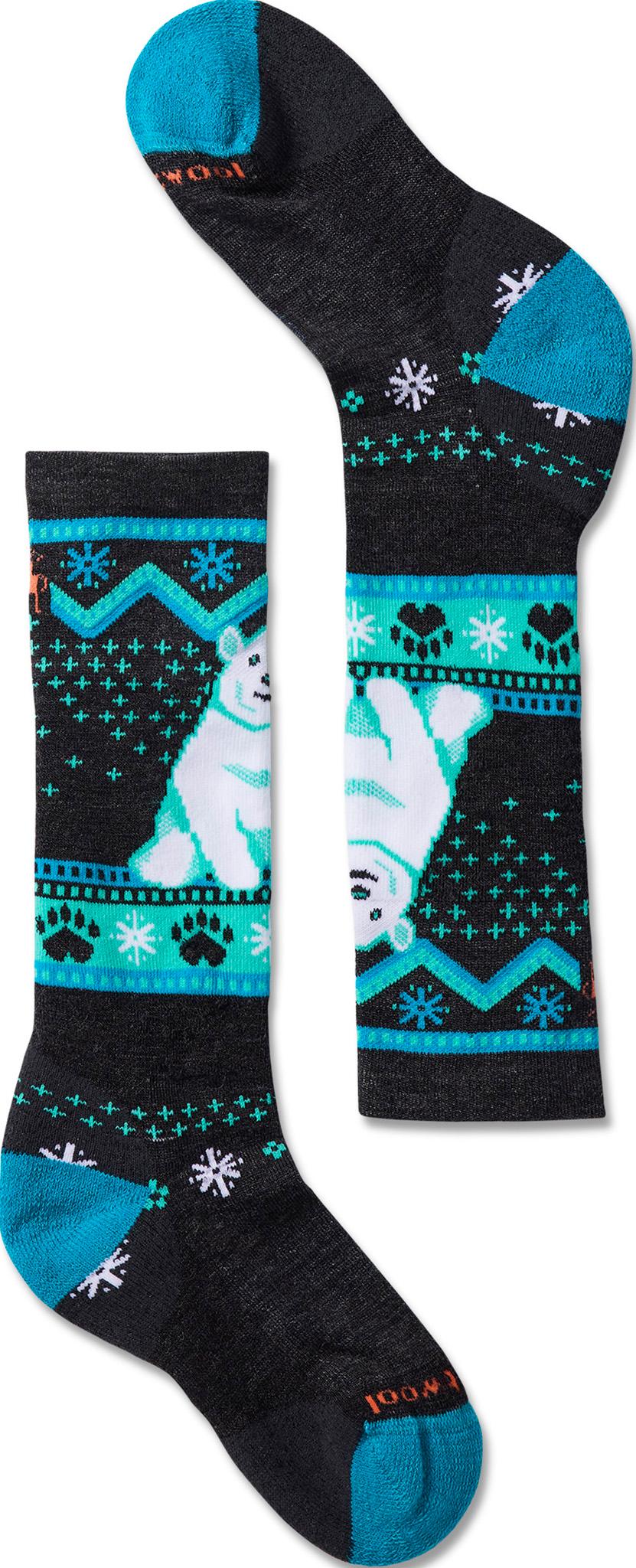 Product gallery image number 1 for product Wintersport Full Cushion Polar Bear Pattern Over The Calf Socks - Kids