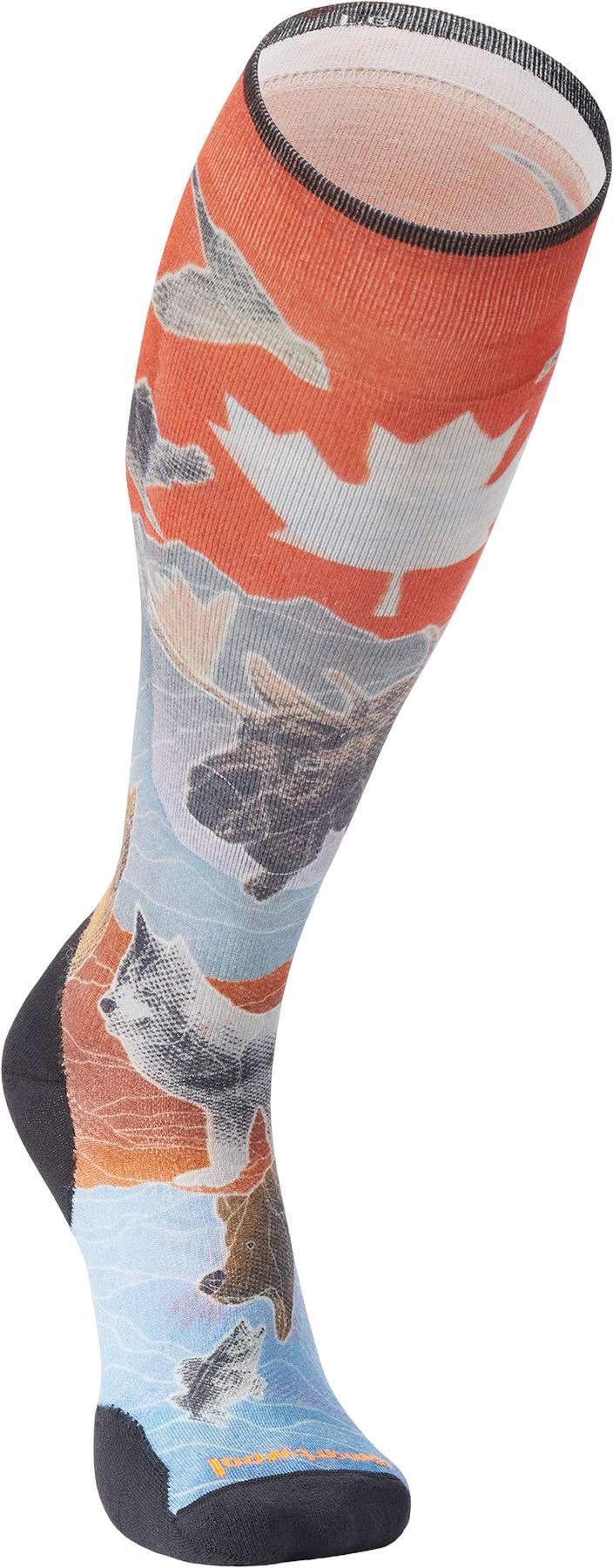 Product gallery image number 2 for product Ski Targeted Cushion Canada Print OTC Socks - Unisex