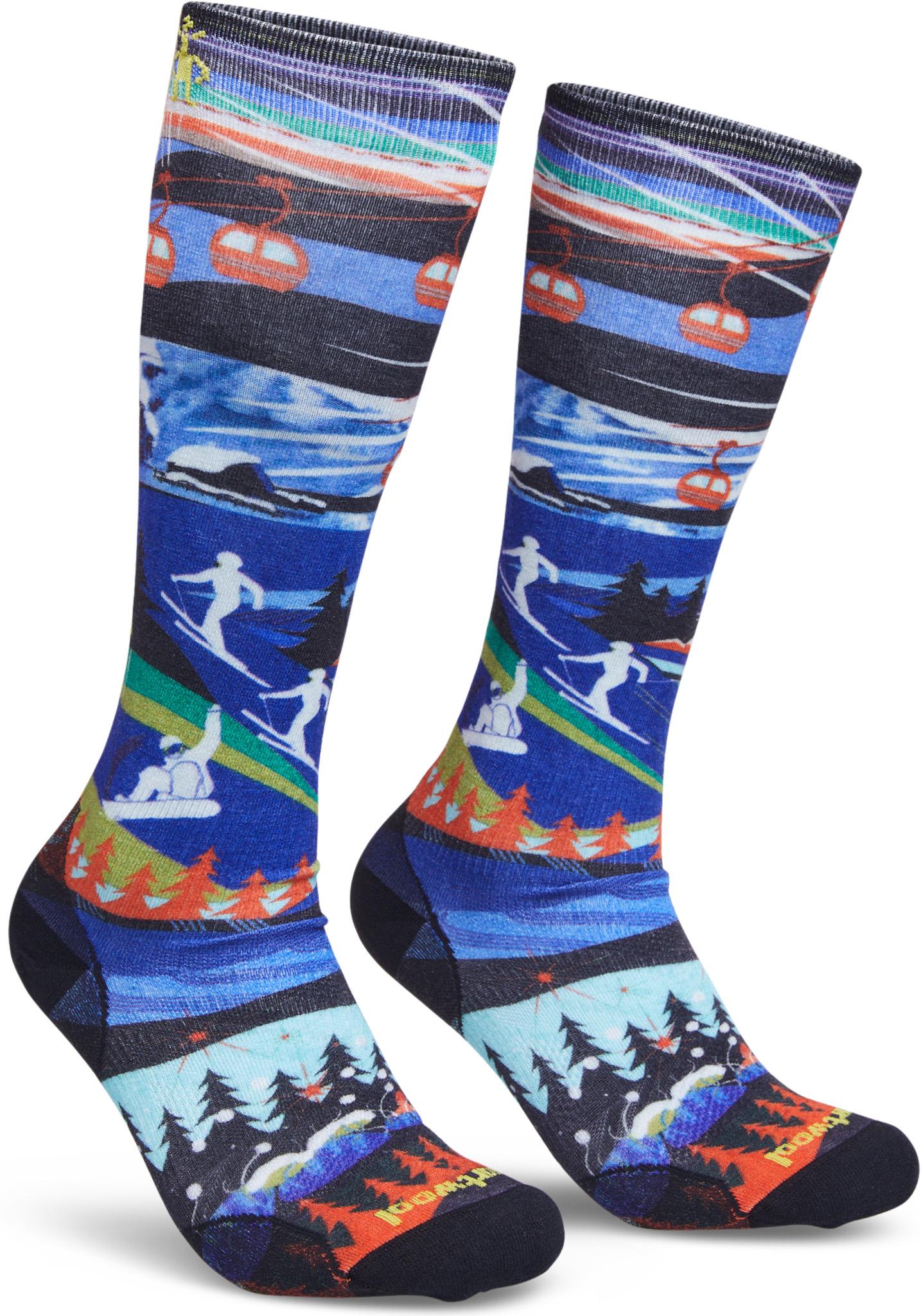 Product gallery image number 1 for product Ski Zero Cushion Skication Print OTC Socks - Unisex