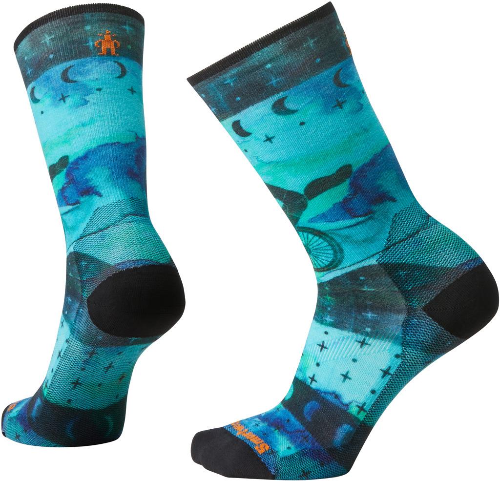 Image de produit pour Chaussettes de vélo mi-mollet sans matelassage à imprimé Celestial - Femme