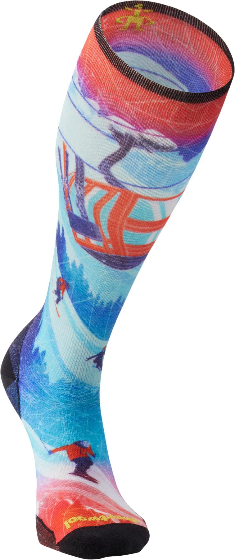 Product gallery image number 2 for product Ski Zero Cushion Ski Day Print Over The Calf Socks - Men's