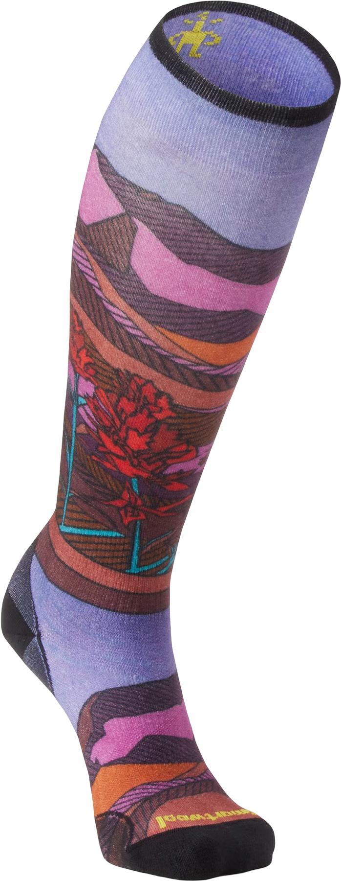 Product gallery image number 2 for product Ski Zero Cushion Floral Field Print OTC Socks - Women's