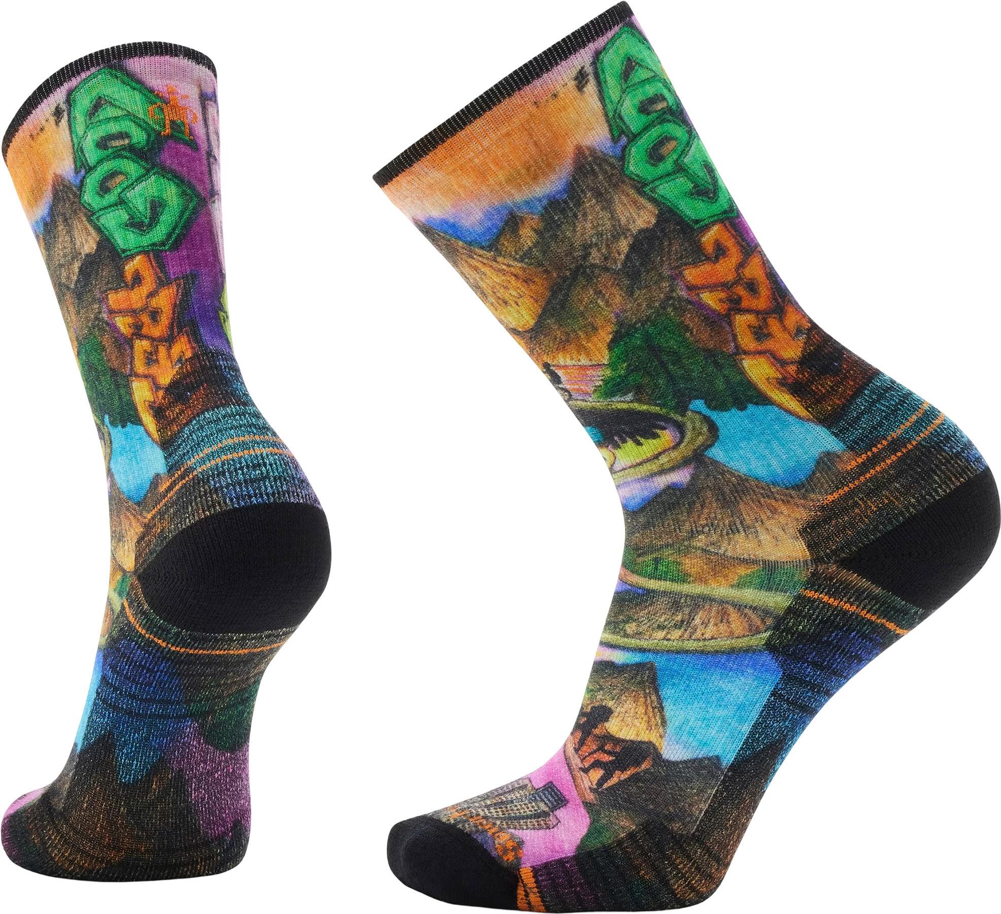 Product image for Hike Light Cushion Mountain Maze Print Crew Socks - Unisex