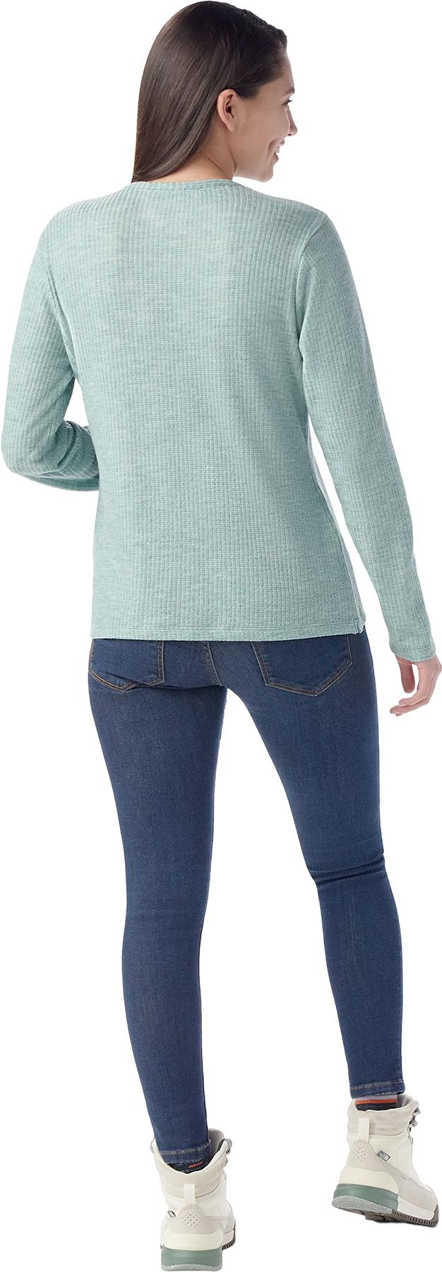 Numéro de l'image de la galerie de produits 3 pour le produit Haut thermique à col rond côtelé en mérinos - Femme