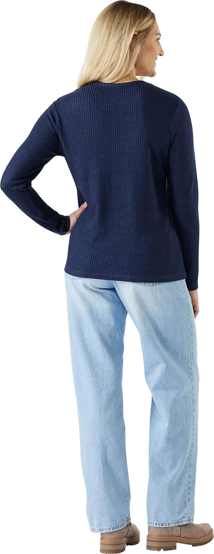 Numéro de l'image de la galerie de produits 2 pour le produit Haut thermique à col rond côtelé en mérinos - Femme