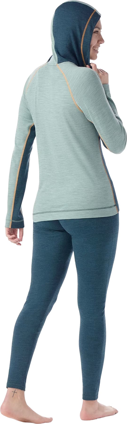 Numéro de l'image de la galerie de produits 2 pour le produit Chandail à capuchon couche de base à demi-glissière en mérinos thermique classique en boîte - Femme
