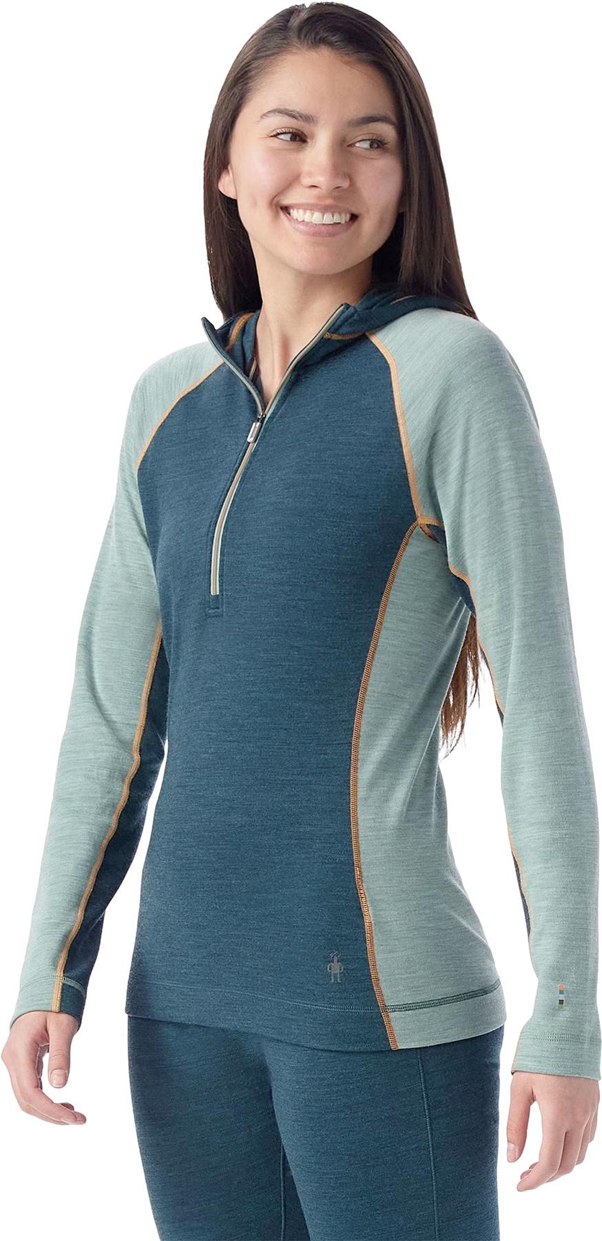 Numéro de l'image de la galerie de produits 3 pour le produit Chandail à capuchon couche de base à demi-glissière en mérinos thermique classique en boîte - Femme