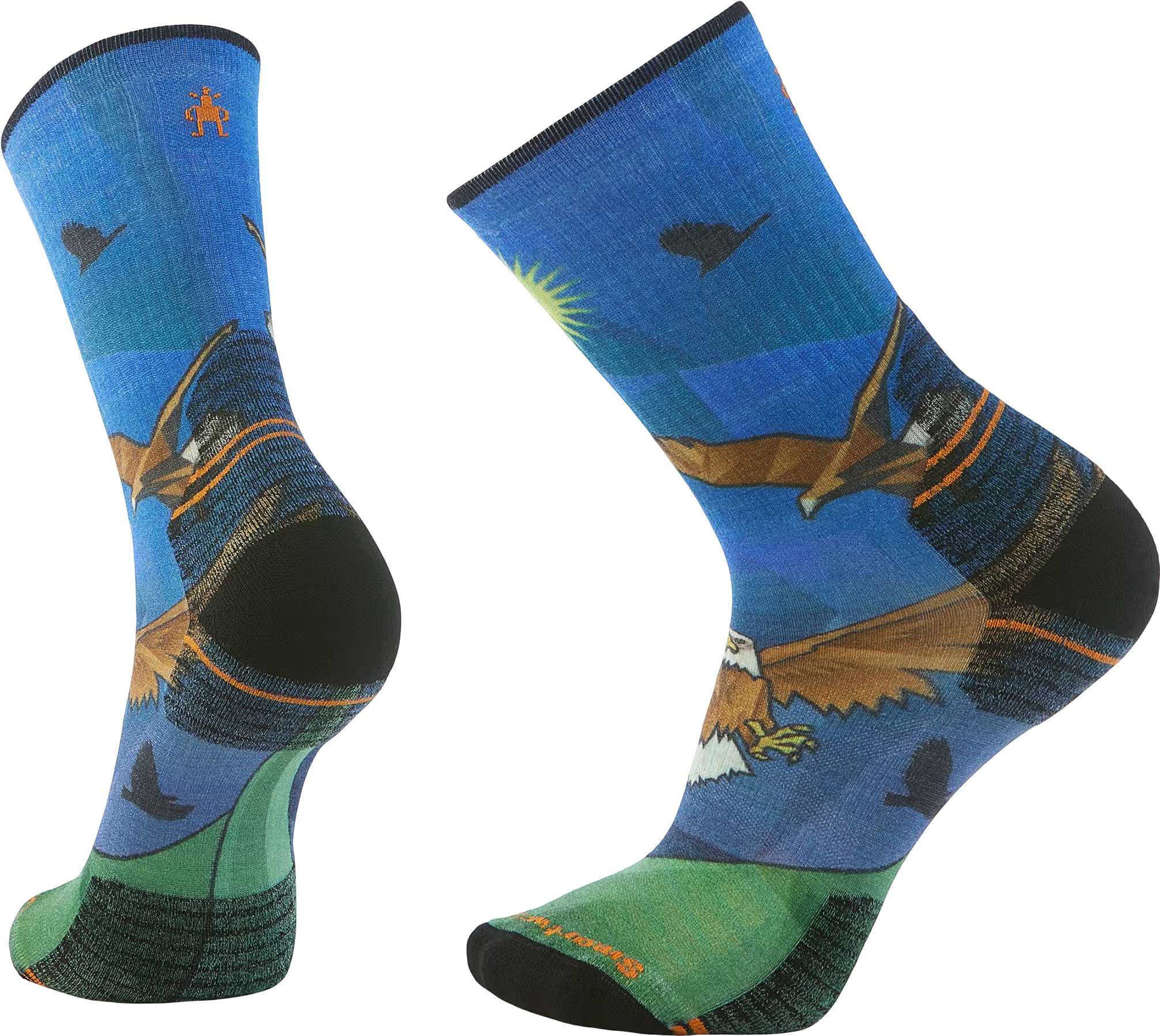 Product image for Hike Targeted Cushion Eagle Print Crew Socks - Unisex