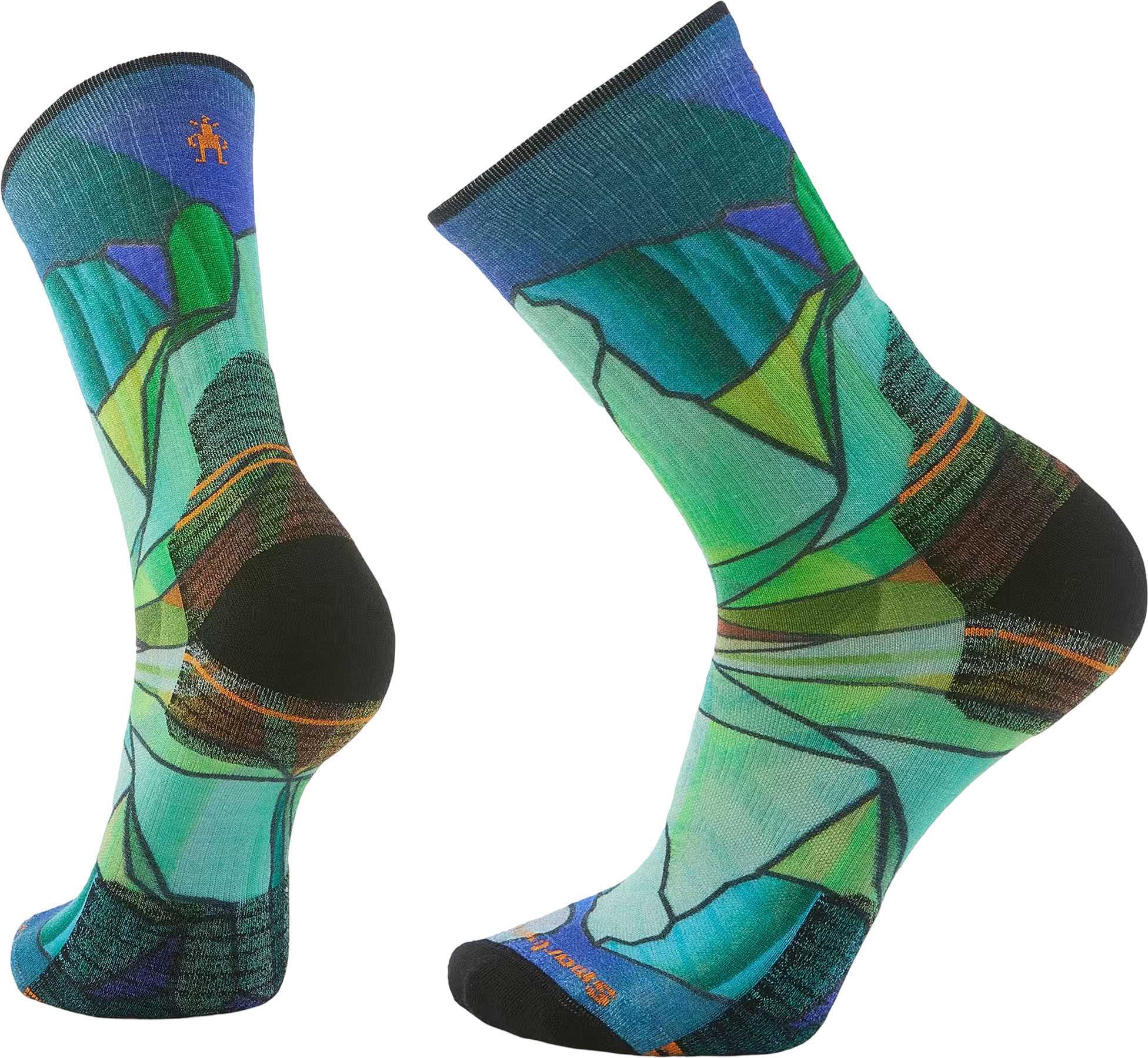Product image for Hike Targeted Cushion Mirror Mountain Print Crew Socks - Men's