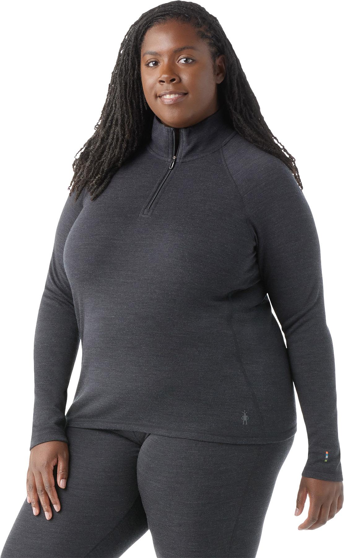 Product gallery image number 3 for product Classic Thermal Merino Plus Size 1/4 Zip Base Layer Top - Women's