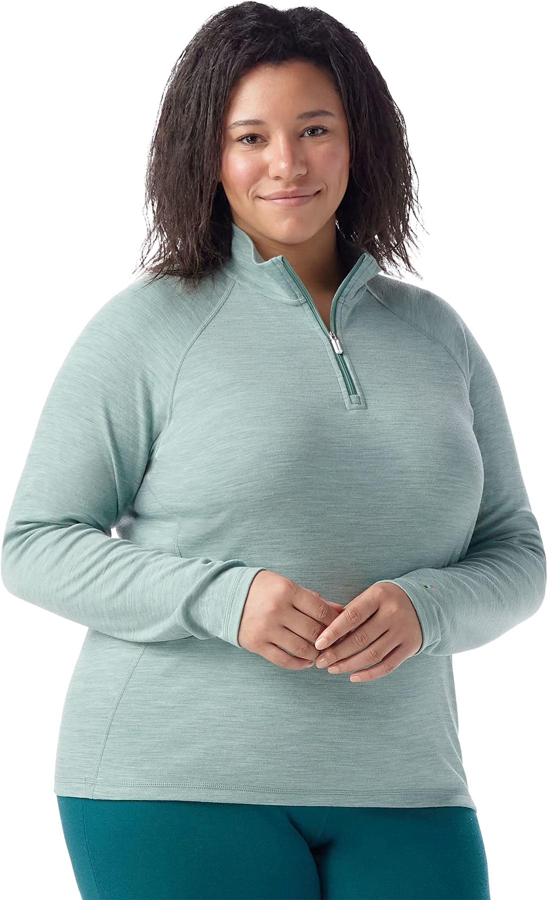 Product gallery image number 3 for product Classic Thermal Merino Plus Size 1/4 Zip Boxed Base Layer Top - Women's