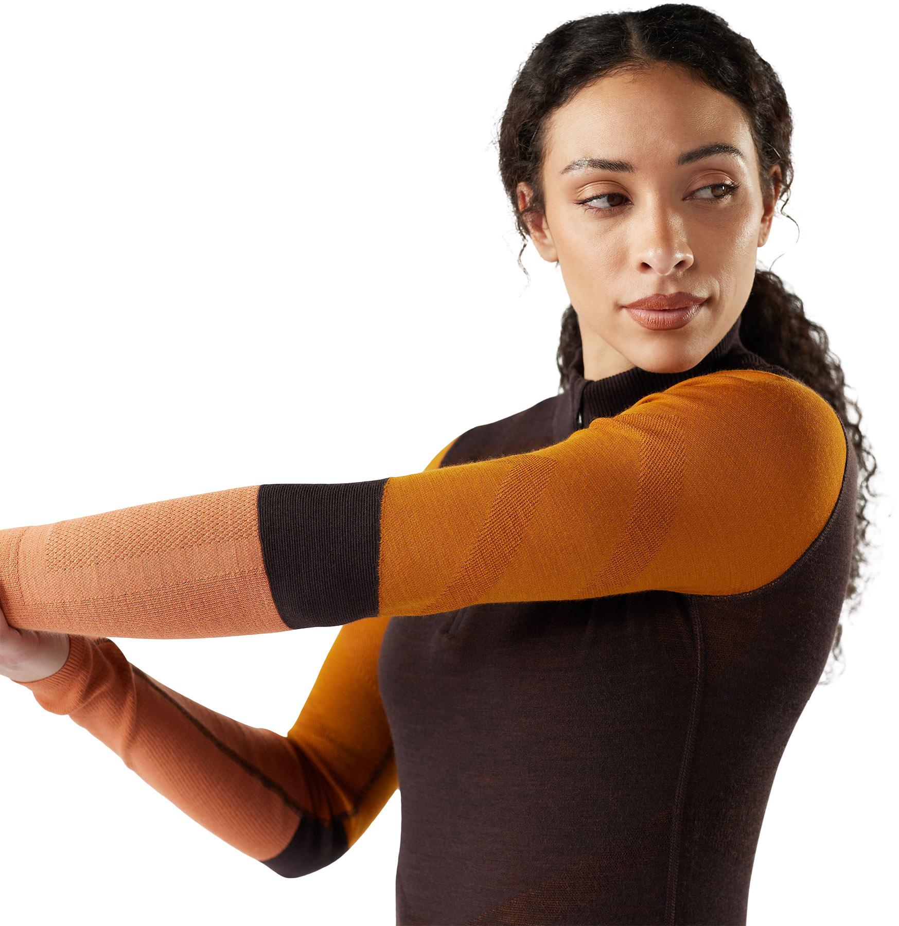 Product gallery image number 3 for product Haut couche de base à glissière 1/4 en mérinos Colorblock Intraknit Thermal - Femme