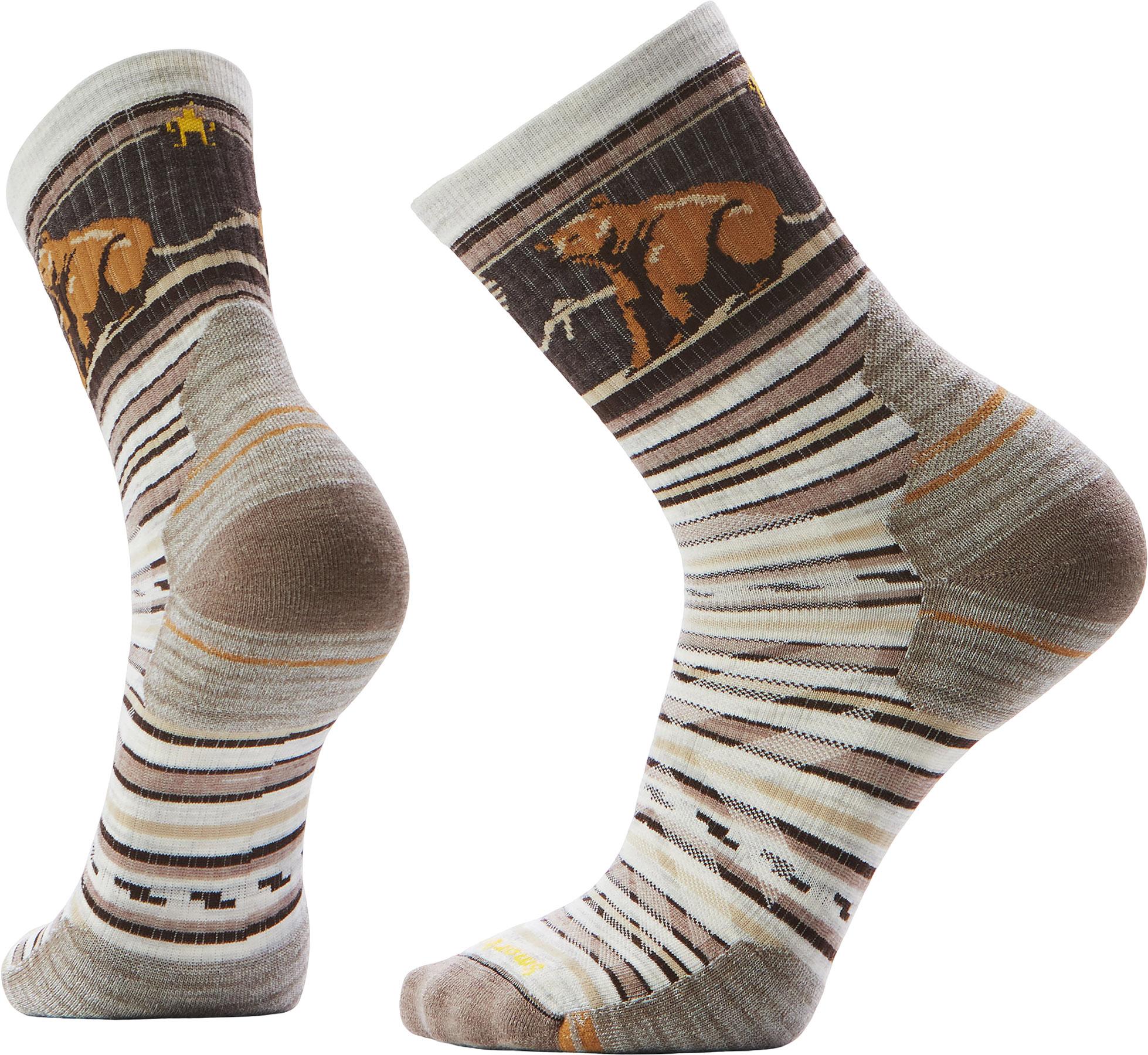 Product gallery image number 1 for product Hike Targeted Cushion Bear Stripe Mid Crew Socks - Men's