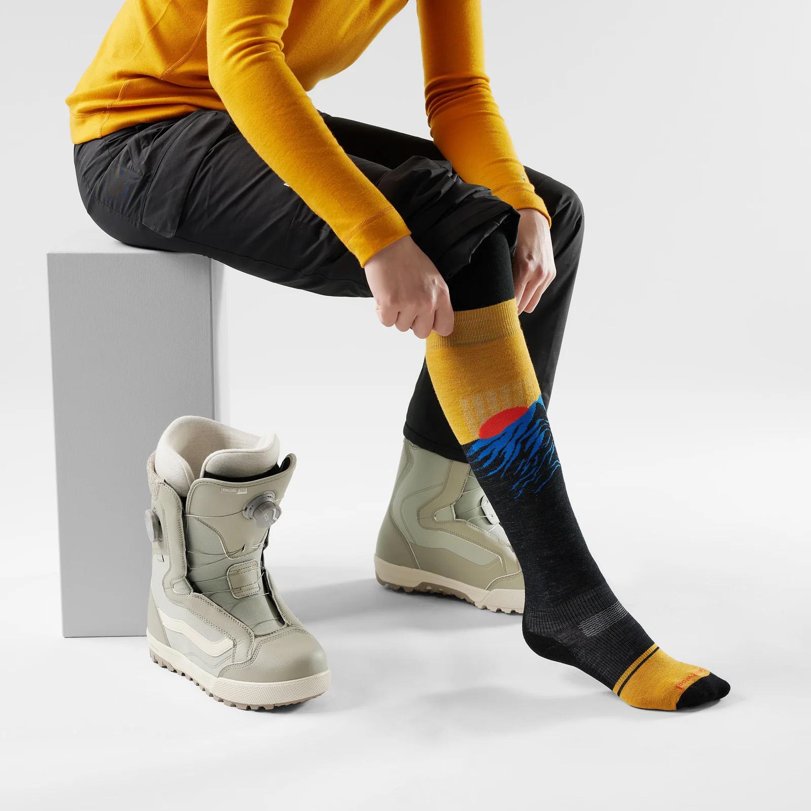Product gallery image number 2 for product Valley Sunset Over The Calf Snowboard Socks - Women's