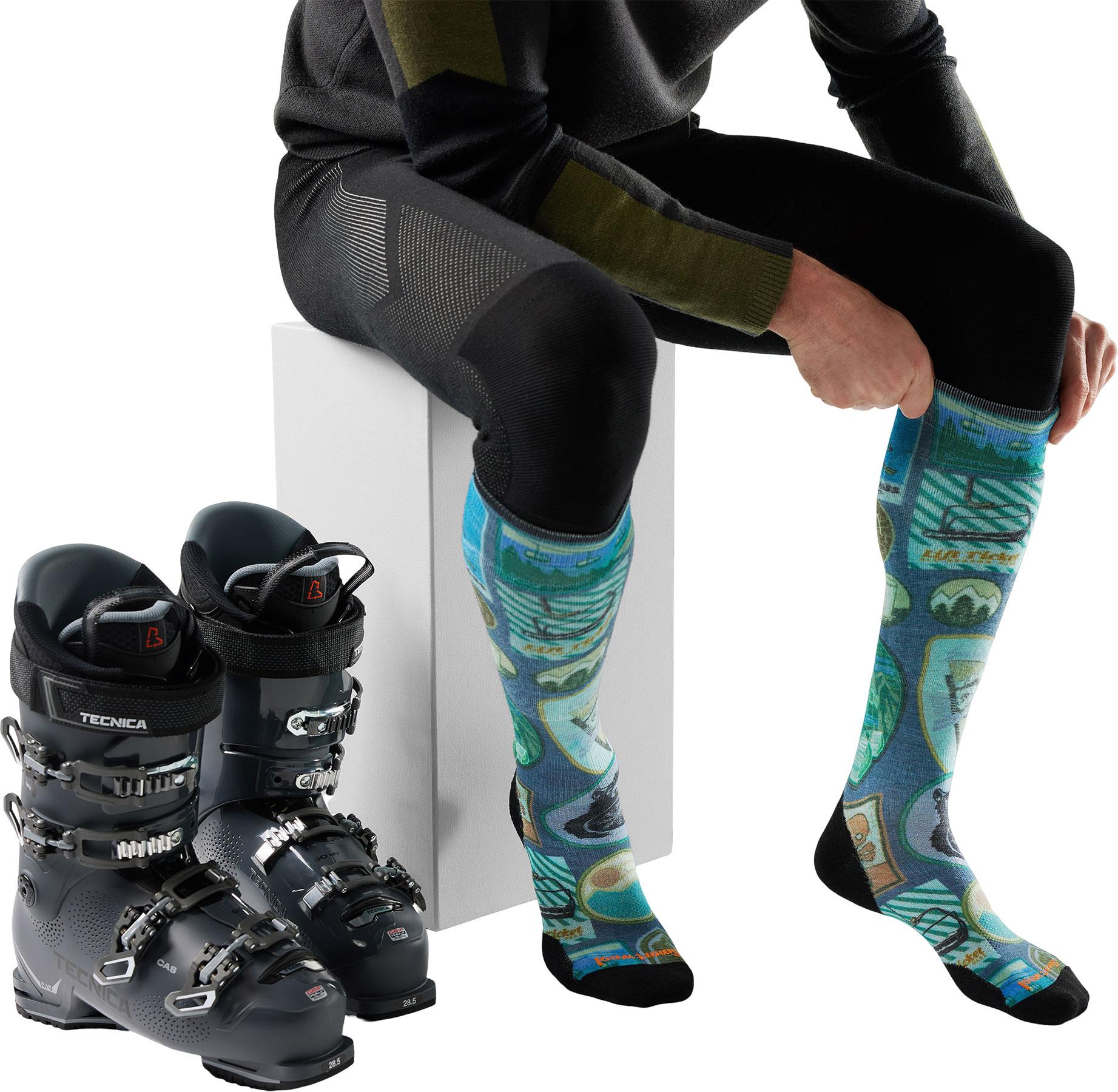 Product gallery image number 2 for product Ski Explorer Targeted Cushion Print Over The Calf Socks - Men's