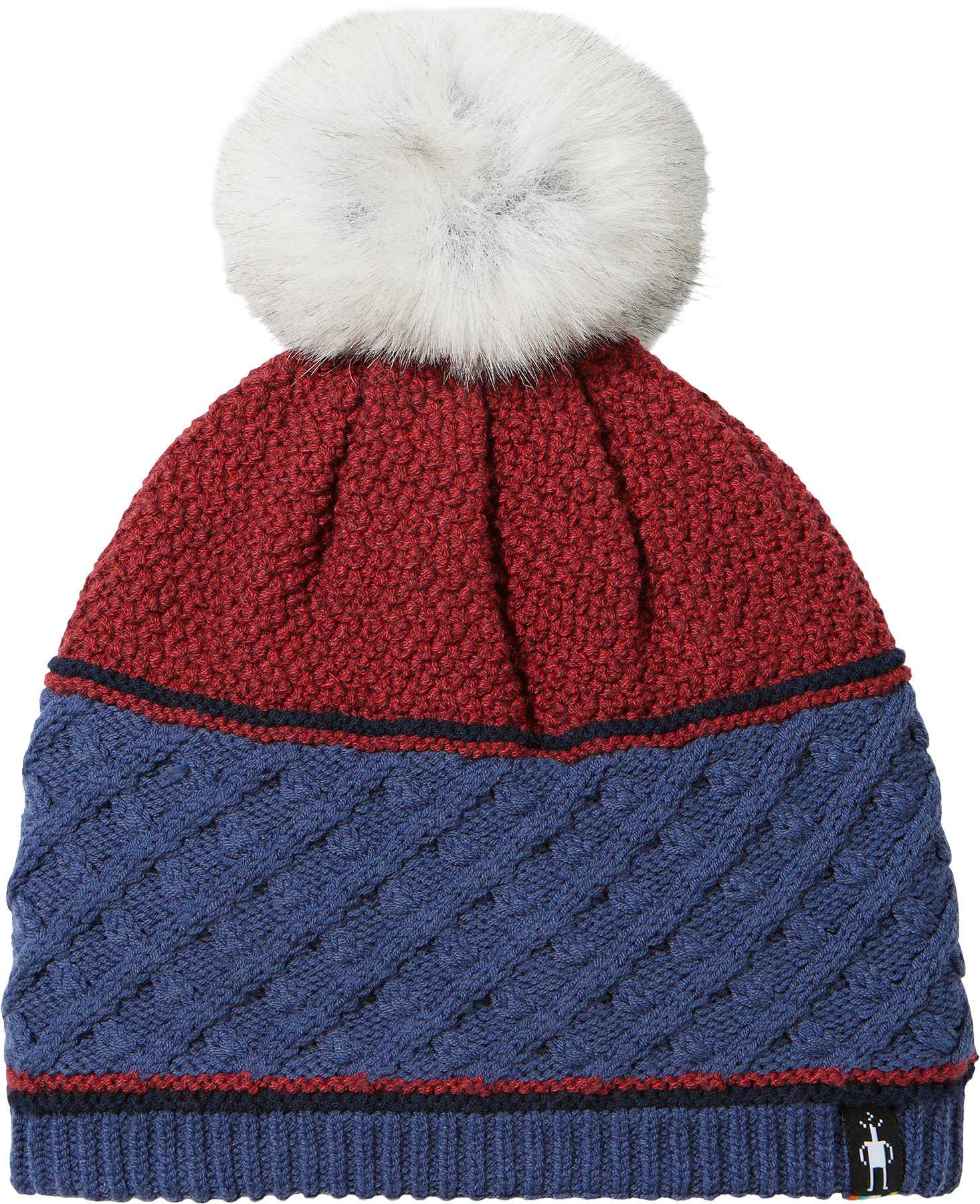 Product image for Cable Knit Colorblock Pom Beanie - Women's