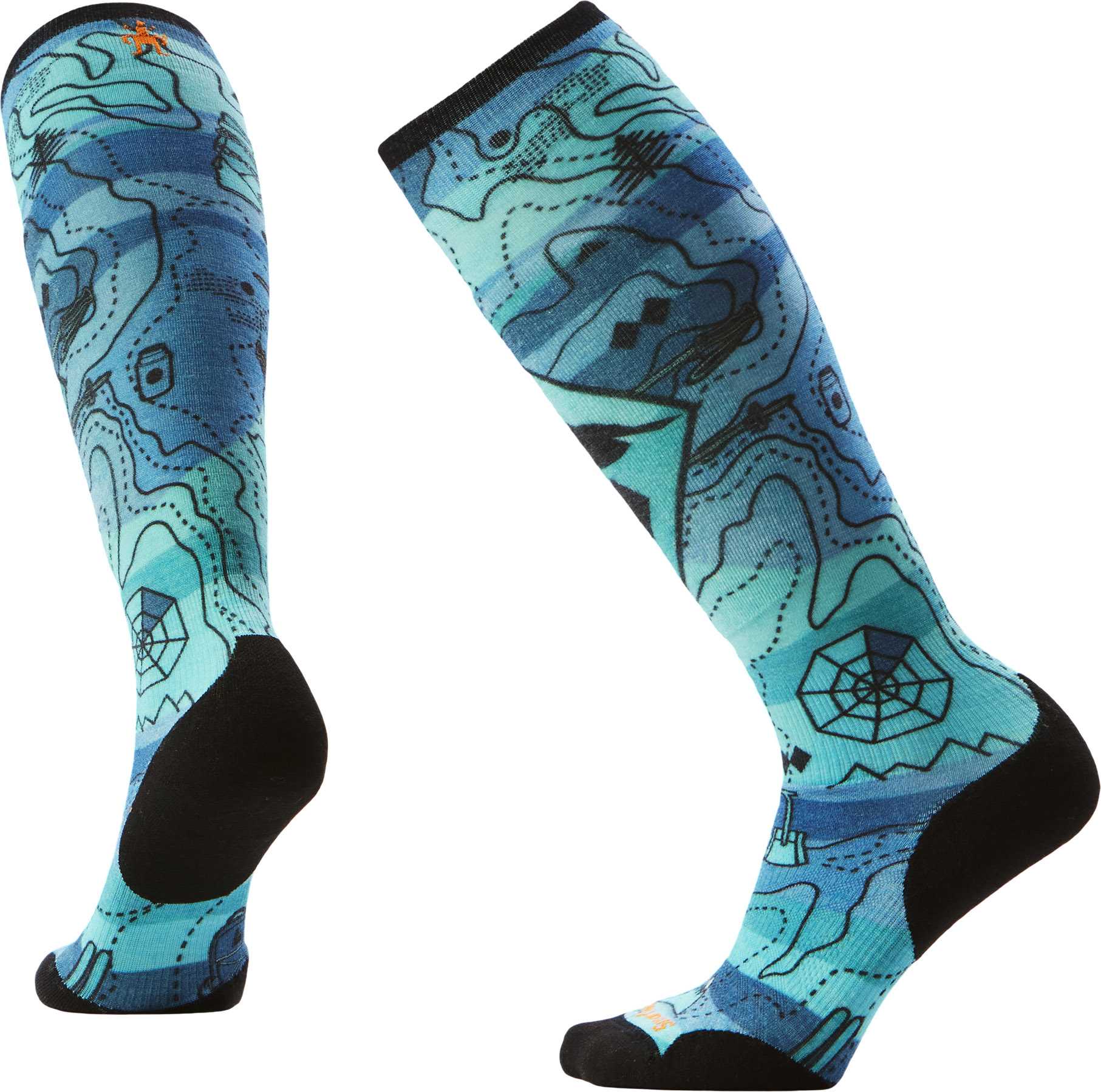 Product image for Ski Targeted Cushion Topo Treasures Print Over The Calf Socks - Women's