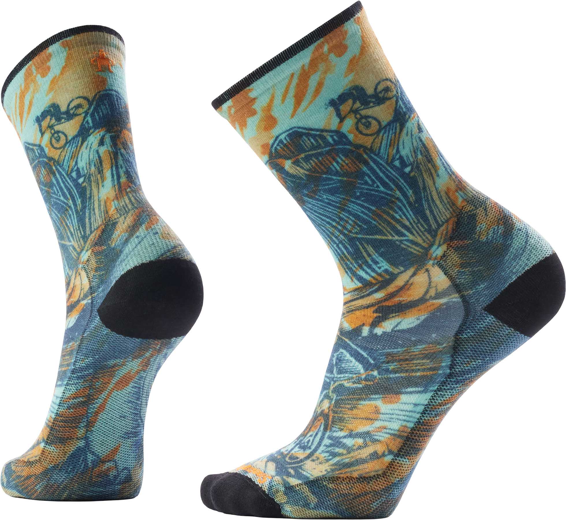 Product image for Bike Zero Cushion Rugged Ride Print Crew Socks - Men's