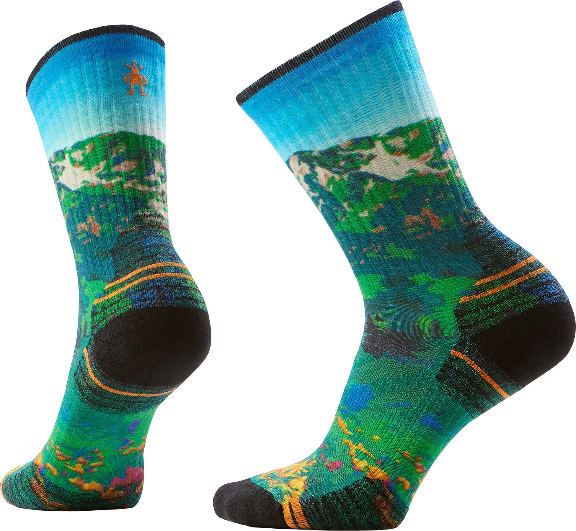 Product image for Hike Targeted Cushion Mountain Lake Print Crew Socks - Women's