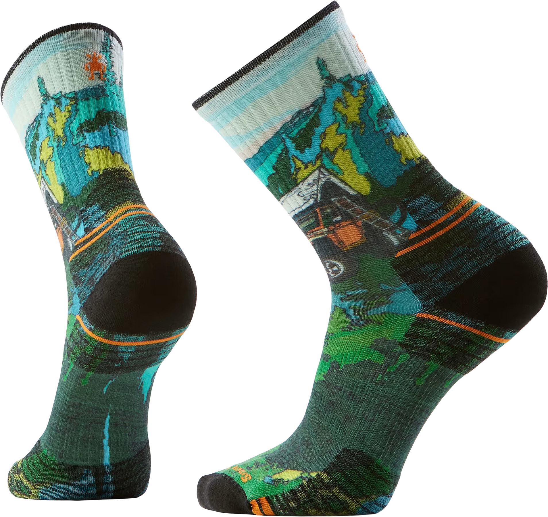 Product image for Hike Targeted Cushion Trail Trekker Print Crew Socks - Men's